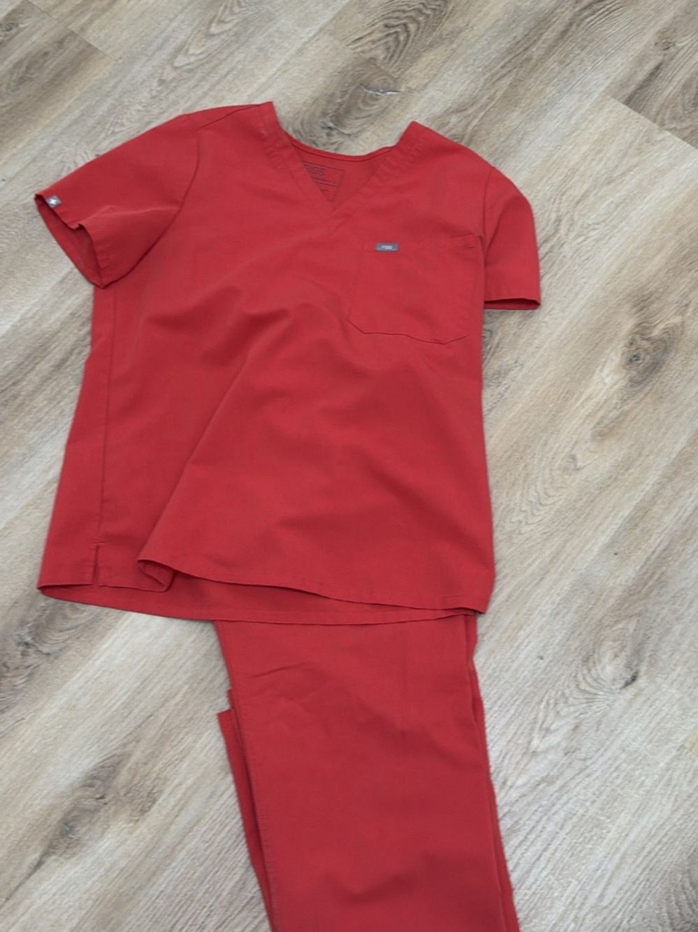 Figs Women Red 2-Piece Pajama Scrub Set